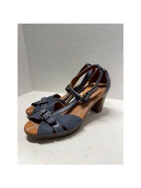 Art Company Blue Leather T-Strap Sandals Made in Spain Comfort Soul 38 7.5